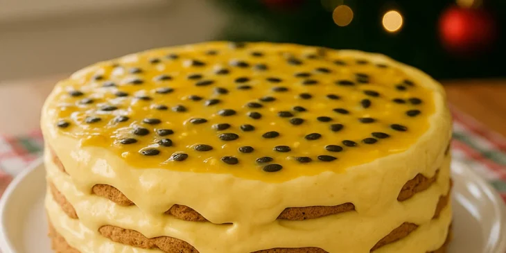Torta de bolacha com maracujá trufado para o Natal: receita cremosa e irresistível