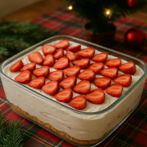 Pavê de nata com morango para o Natal: como fazer a sobremesa em 10 minutos