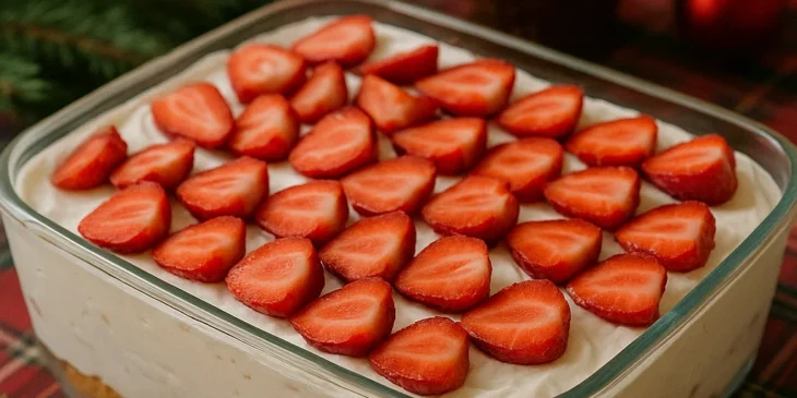 Pavê de nata com morango para o Natal: como fazer a sobremesa em 10 minutos