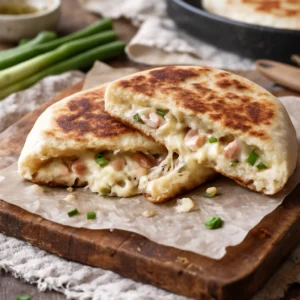 Quer uma receita rápida? Aprenda o pão recheado de frigideira com 2 ingredientes