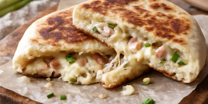 Quer uma receita rápida? Aprenda o pão recheado de frigideira com 2 ingredientes