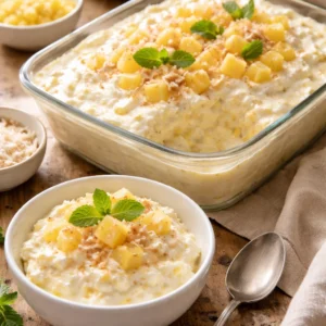 Sobremesa de abacaxi cremosa pronta com poucos ingredientes