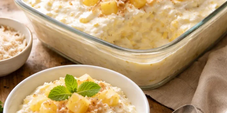 Sobremesa de abacaxi cremosa pronta com poucos ingredientes