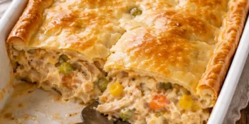Como fazer empadão de frango cremoso na travessa com massa de 3 ingredientes