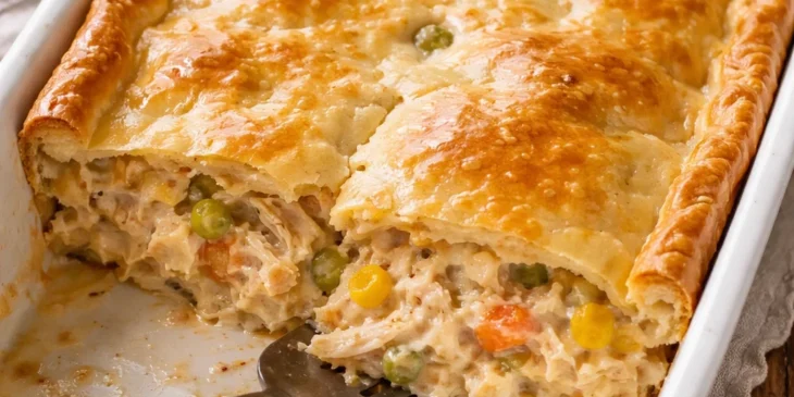 Como fazer empadão de frango cremoso na travessa com massa de 3 ingredientes