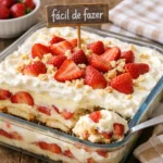 Pavê de morango com creme de leite: sobremesa rápida que sempre dá certo