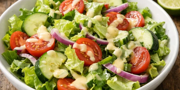 Salada refrescante com molho cítrico cremoso: a receita ideal para o calor