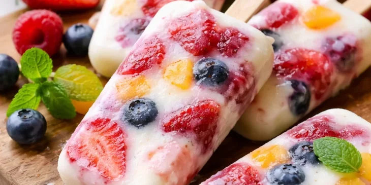 Picolé de iogurte com frutas naturais: receita saudável para o verão