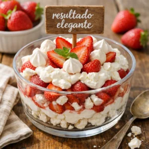 Sobremesa de suspiro com morangos: passo a passo simples e resultado elegante