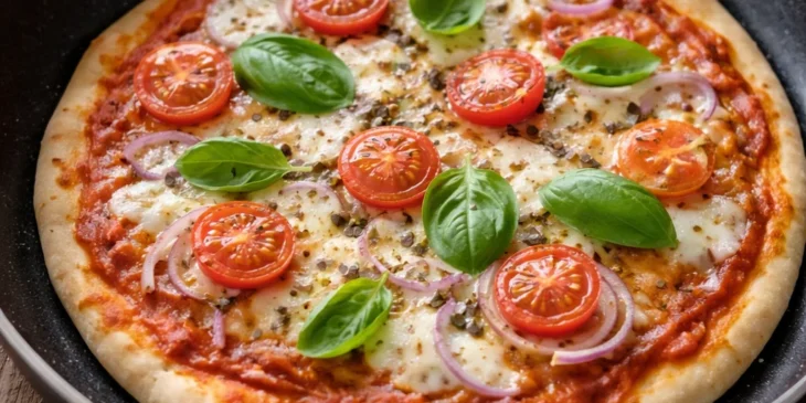 Pizza de frigideira rápida sem ovo e leite: pronta em 10 minutos