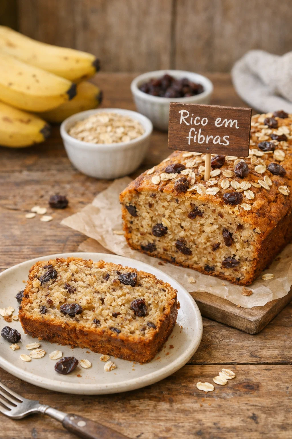 Receita de Bolo Fit de Banana com Uva-Passa: fácil e cheio de fibras