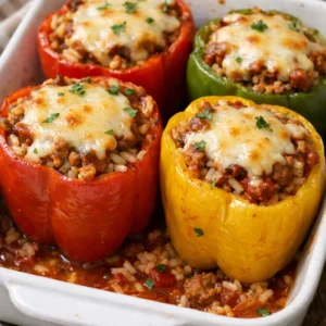 Pimentões recheados saudáveis e práticos para a família