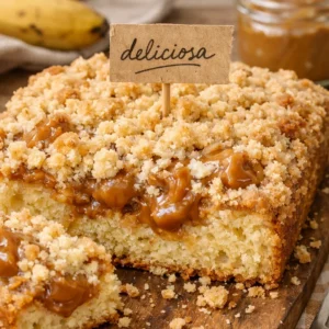 Cuca de banana com doce de leite que não sobra nem migalha