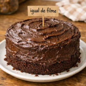 Bolo da Matilda bem chocolatudo e molhadinho em casa