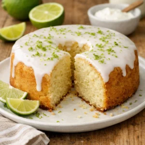 Bolo de limão sem açúcar macio fresco e irresistível
