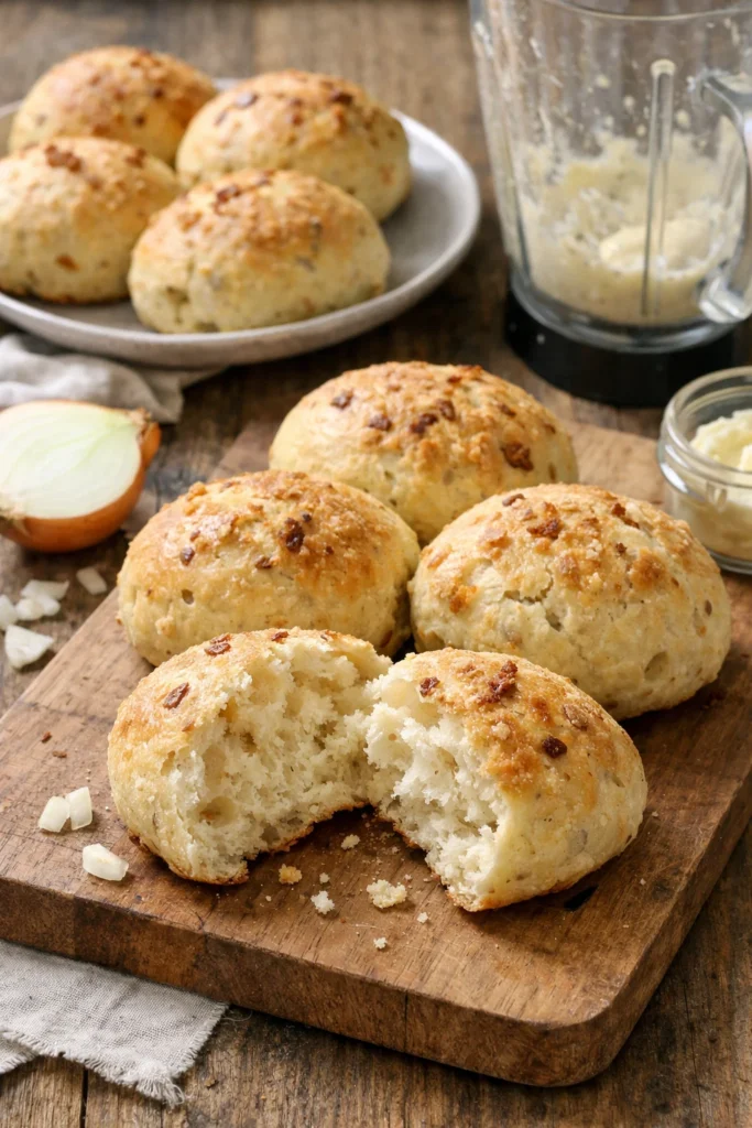 Pão de cebola no liquidificador fácil e fofinho