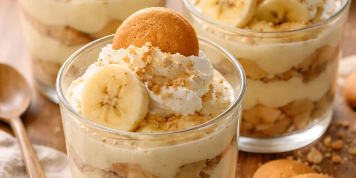 Sobremesa de banana em copinhos sem assar