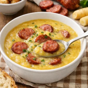 Como fazer caldo de mandioquinha com linguiça defumada