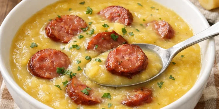 Como fazer caldo de mandioquinha com linguiça defumada