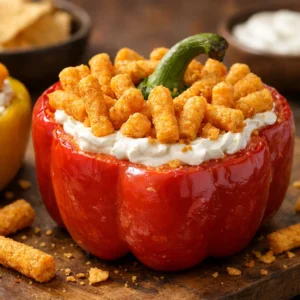 Pimentão recheado com salgadinho e cream cheese: aprenda a receita que virou febre no TikTok!