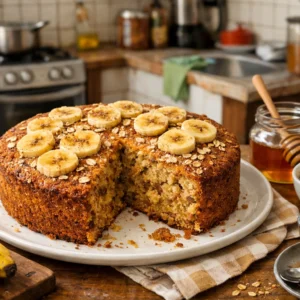 Bolo fit de banana e aveia no liquidificador com poucos ingredients e pronto em 30 minutos