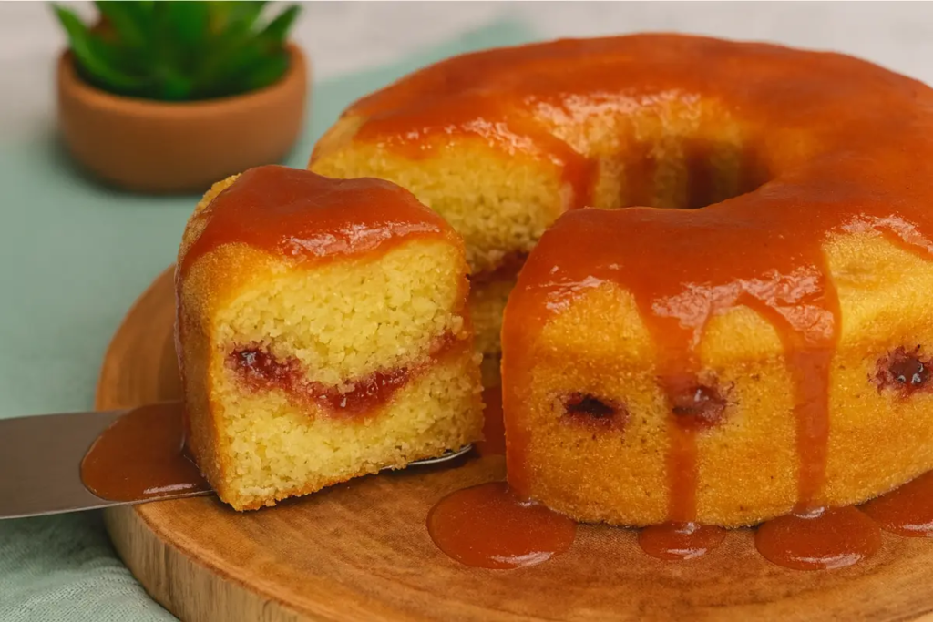 Bolo de fubá superfofo com goiabada: receita fácil com 8 ingredientes