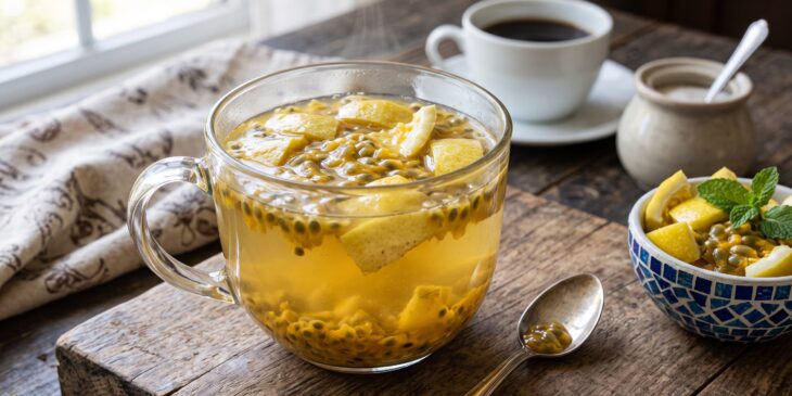 Chá de maracujá com casca e polpa receita