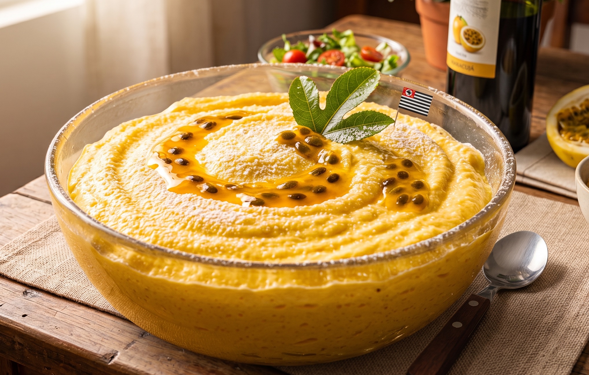 Mousse de maracujá com polpa