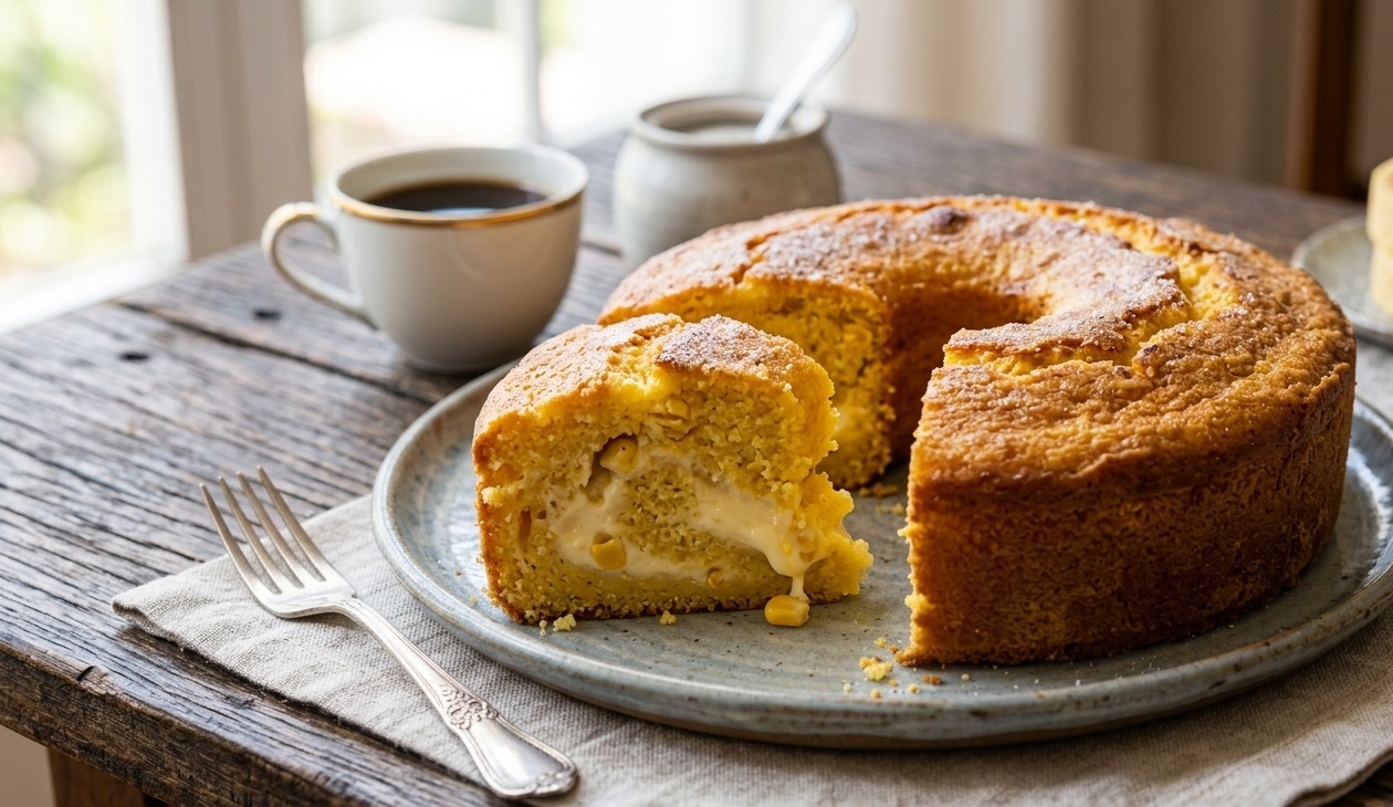 Bolo de milho com requeijão