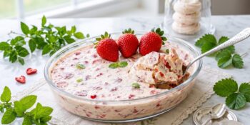 A sobremesa do momento: aprenda a receita de morango cravejado na travessa que une creme aveludado e casquinha crocante